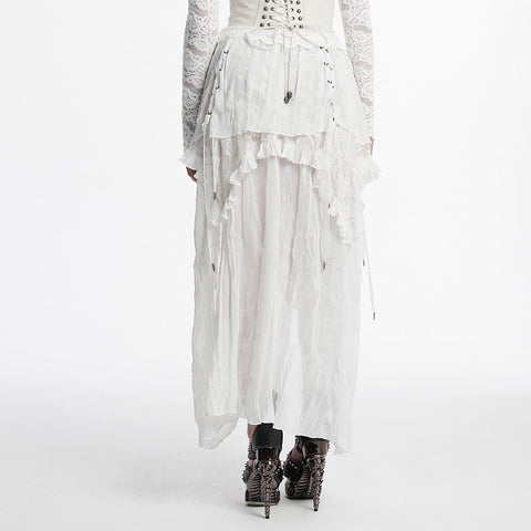 Goth asymmetric chiffon skirt