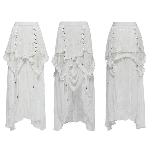 Goth asymmetric chiffon skirt