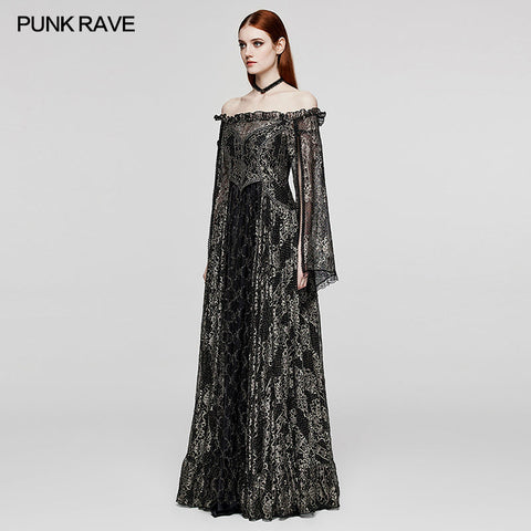 Gothic Mystery off shoulder Dress