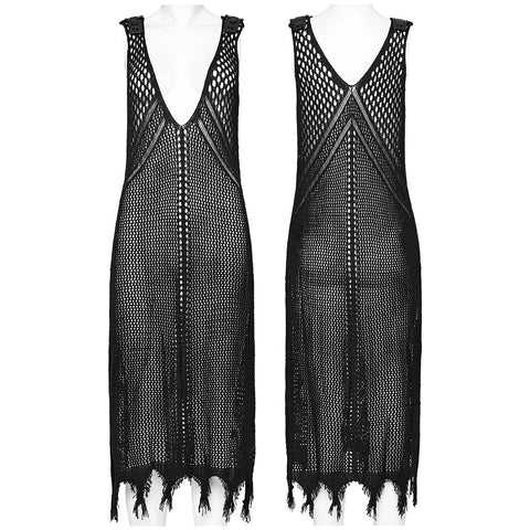 The Post-apocalyptic Techwear Style Knitted Hollow out Dress