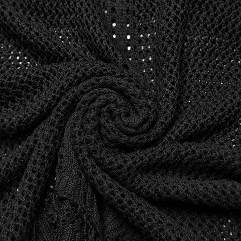 The Post-apocalyptic Techwear Style Knitted Hollow out Dress