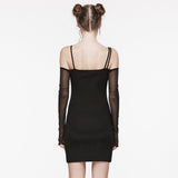 Goth Asymmetric Mesh Dress