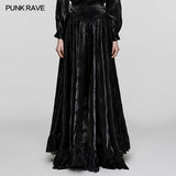 Goth  rose flocked mesh Skirt