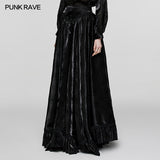 Goth  rose flocked mesh Skirt