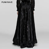 Goth  rose flocked mesh Skirt