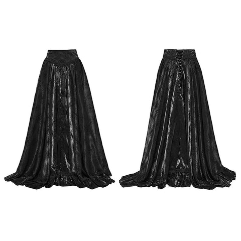 Goth  rose flocked mesh Skirt