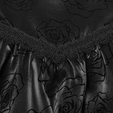 Goth  rose flocked mesh Skirt