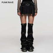 Faux Leather short pleated Skirt