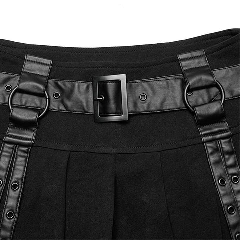 Faux Leather short pleated Skirt