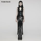 Sexy  Punk Glossy Leather Slit dress