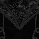 Goth velvet printed split skirt