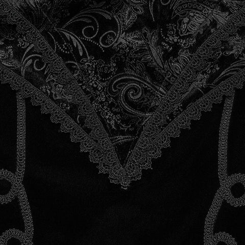Goth velvet printed split skirt