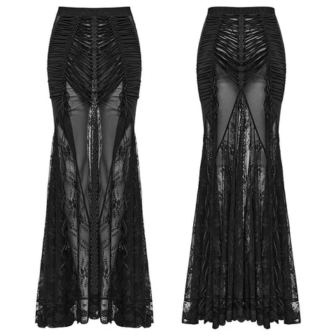 Goth Sexy Wrapped Hip Long Skirt