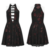 Goth Rose Print Dress