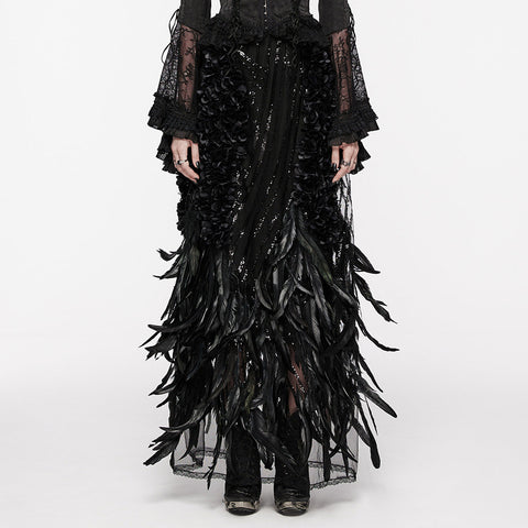 Gorgeous Feather Gothic Skirt