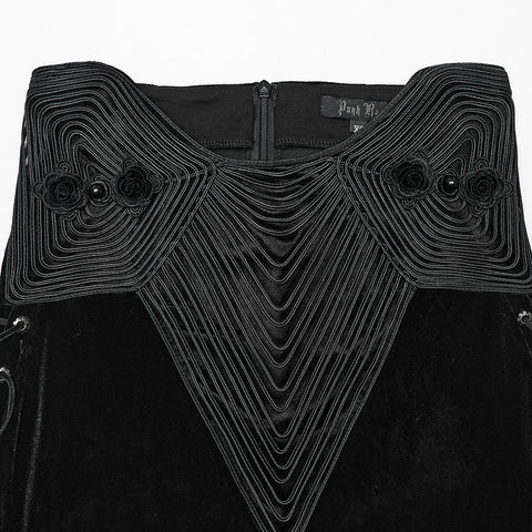 Goth velvet fishtail skirt