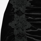 Goth velvet lace fishtail skirt