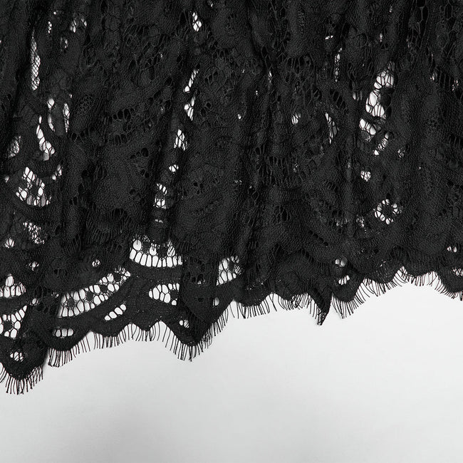 Goth velvet lace fishtail skirt