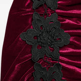 Goth velvet lace fishtail skirt