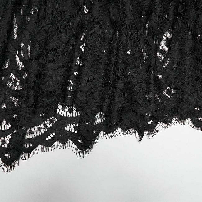 Goth velvet lace fishtail skirt