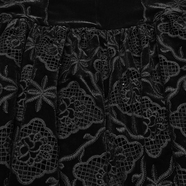 Gothic Retro Velvet Embroidered Dress