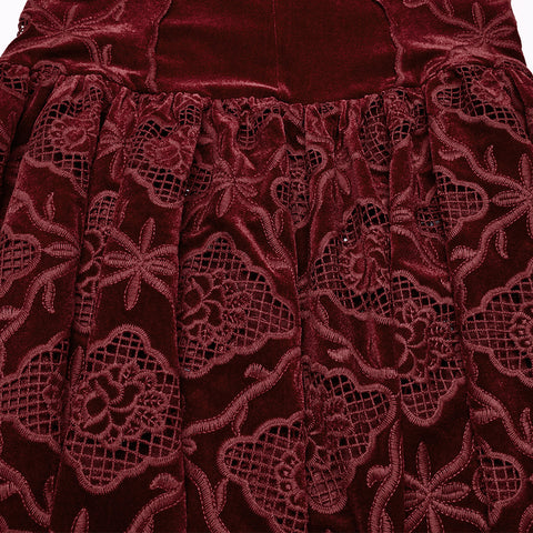 Gothic Retro Velvet Embroidered Dress