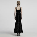 Gothic Retro Velvet Embroidered Dress