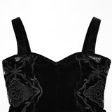 Gothic Retro Velvet Embroidered Dress