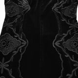 Gothic Retro Velvet Embroidered Dress