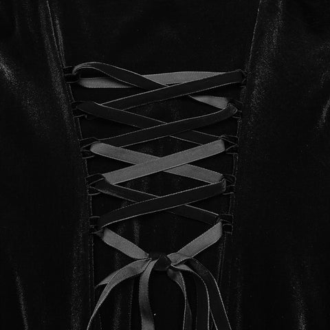Gothic Retro Velvet Embroidered Dress