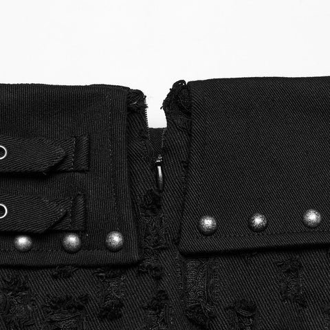 Decadent punk denim skirt