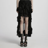 Gothic asymmetrical lace skirt