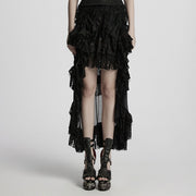 Gothic asymmetrical lace skirt