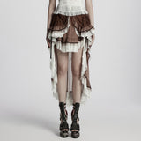 Gothic asymmetrical lace skirt