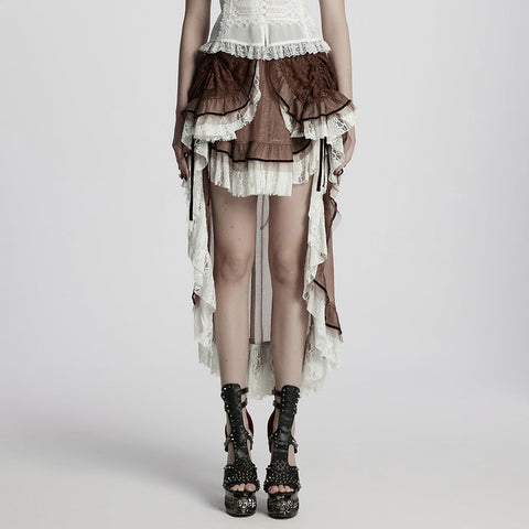 Gothic asymmetrical lace skirt