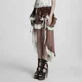 Gothic asymmetrical lace skirt