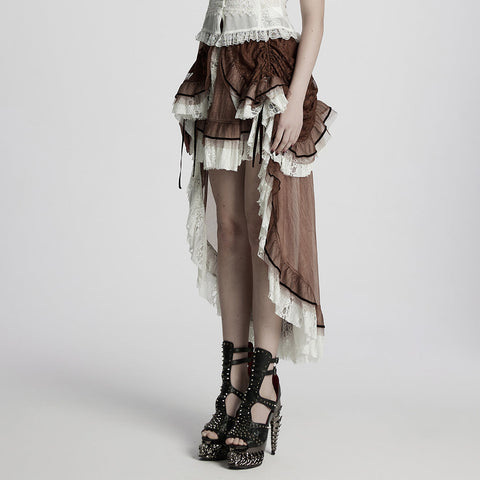 Gothic asymmetrical lace skirt