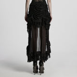 Gothic asymmetrical lace skirt