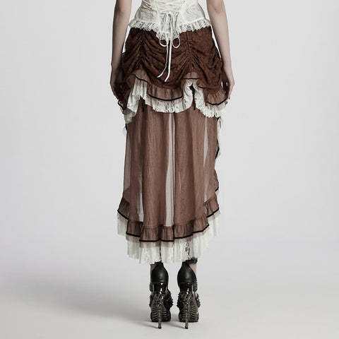 Gothic asymmetrical lace skirt