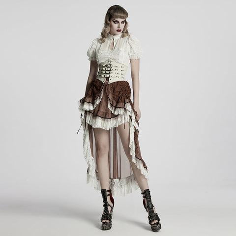 Gothic asymmetrical lace skirt