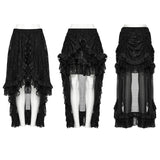 Gothic asymmetrical lace skirt