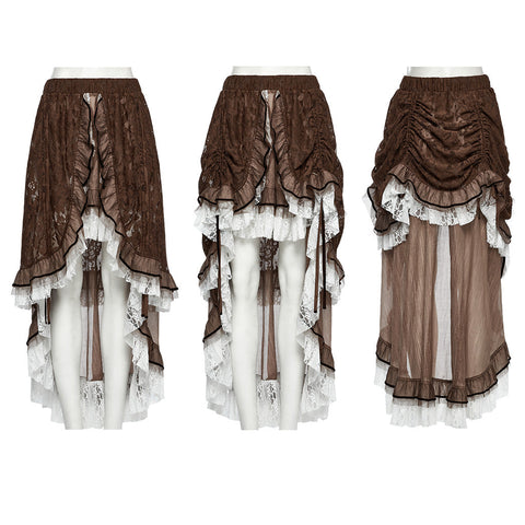 Gothic asymmetrical lace skirt