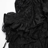 Gothic asymmetrical lace skirt