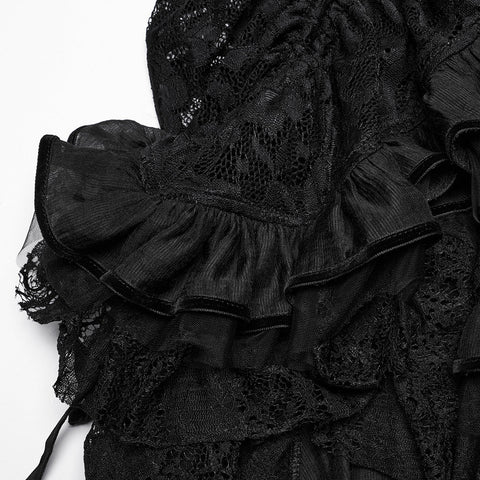 Gothic asymmetrical lace skirt