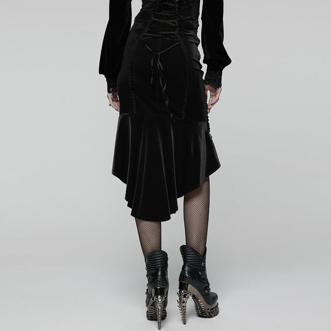 Goth Rose Fishtail Skirt