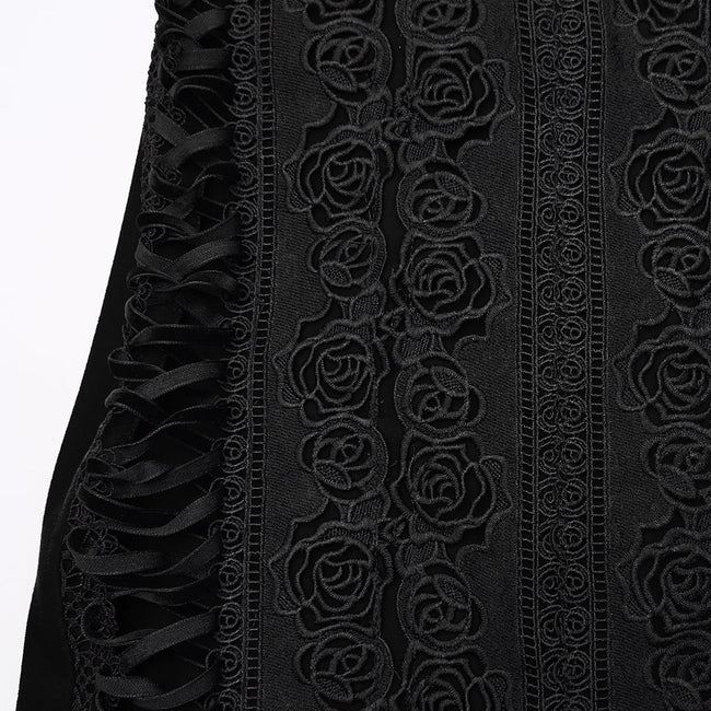 Goth Rose Fishtail Skirt