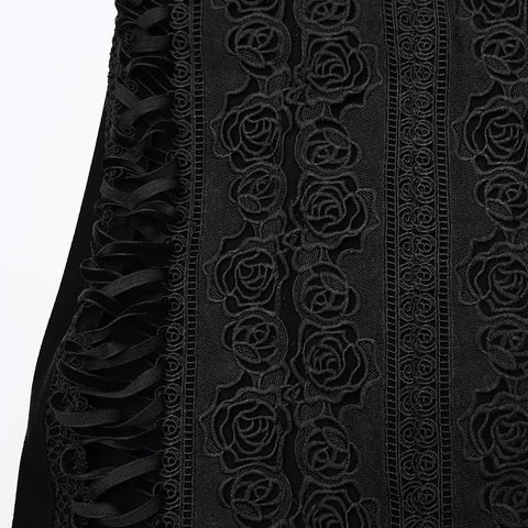Goth Rose Fishtail Skirt