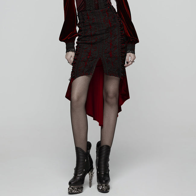 Goth Rose Fishtail Skirt