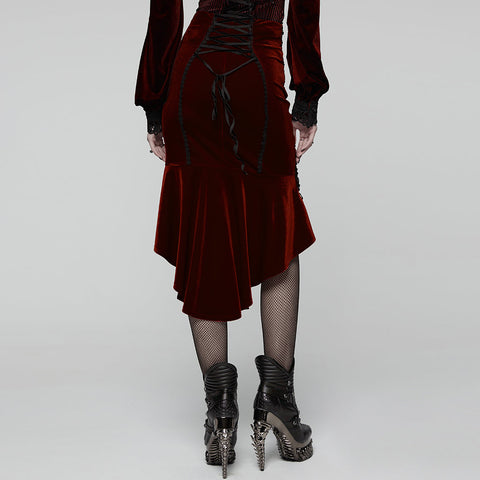 Goth Rose Fishtail Skirt