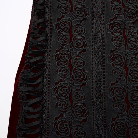 Goth Rose Fishtail Skirt